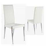 ITALMODERN Raffi Leather Dining Side Chair in White