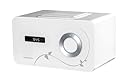 sonoro elements tatou Design Radio AU-4000SE BL Radio-Player (LCD-Anzeige, UKW-Tuner, AUX-Eingang) weiss mit Arabesque in Silberdruck