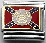 Clearly Charming Rebel Bulldog Flag Italian Charm