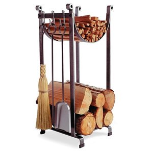 Sling Wood Holder with Fireplace Tools