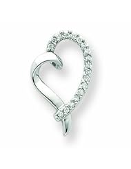 0.1 Carat 14K White Gold Diamond Heart Pendant