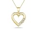 Three Stone Diamond Heart Pendant