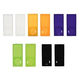 Premium Soft Durable Silicone Skin Cover Case for Apple iPod Nano 5th Generation (Choose from 5 Colors; Black, Clear, Neon Green, Orange, Purple): Electronics