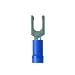 Panduit PV14-6LF-C Locking Fork Terminal, Vinyl Insulated, Funnel Entry, 18 - 14 AWG Wire Range, #6 Stud Size, Blue, 0.03" Stock Thickness, 0.170" Max Insulation, 0.25" Terminal Width, 0.90" Terminal Length, 0.22" Center Hole Diameter (Pack of 100)