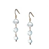 14K Gold Keshi Pearl Earrings by Suz Andreasen Bridal, MADE IN AMERICA