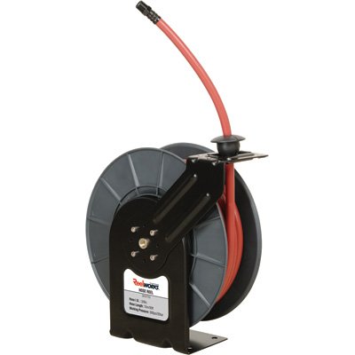 Reelworks Plastic Spring-Driven Hose Reel - With 50-Ft. Hose