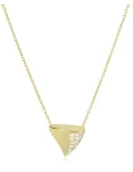 Elizabeth and James Thorns 18k Gold-Plated White Sapphire Pendant Necklace