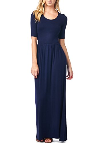 82 days women s rayon span jersey maxi long dress with elastic wa…