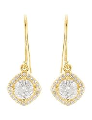 14k Yellow-Gold 1 3/4CTW Diamond Earrings by US Gems