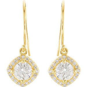 Genuine IceCarats Designer Jewelry Gift 14K Yellow Gold 1 3/4Ctw Diamond Earrings. Pair 1 3/4 Ct Tw Diamond Earrings 1 3/4Ctw Diamond Earrings In 14K Yellow Gold