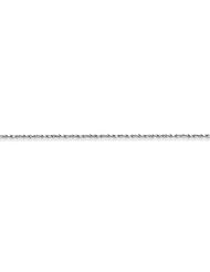 14k White Gold 24in 1.20mm Solid D/C Machine-Made Rope Necklace Chain