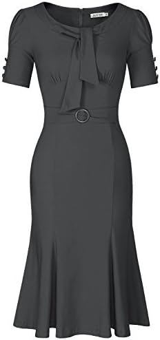 BeautyCreator Women's 50s 60s Formal or Casual Party Pencil Dress (XS, Grey)