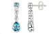 1 1/10 Carat Blue Topaz and Diamond 14K White Gold Earrings