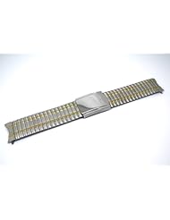 SEIKO RARE 20MM TWO TONE STAINLESS STEEL EXPANSION WATCH BAND STRAP CURVED ENDS