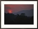 A flaming sunrise over Massanutten Mountain Photography Framed Art Poster Print by George F. Mobley, 29x21