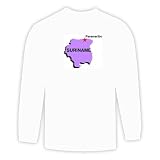 Long Sleeve T-shirt with map, paramaribo, vector