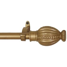 Window Curtain Rod Drapery Rod 44 Inch - 108 Inch Crown Gold