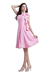 Cocktail One Shoulder Sweetheart Chiffon Pleated Evening Dress/Homecoming Dress/Bridesmaid Dress/Prom Dress 