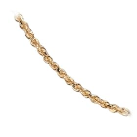 14k Yellow Gold 1.0mm Diamond-Cut Rope Chain Necklace, 20" by 
