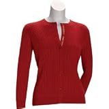 IZOD G Ribbon Trim Button Front Cable Sweater