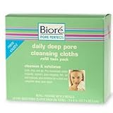 Biore Daily Deep Cleaning Pore Cleansing Cloths, Refill Twin Pack - 60 Ea
