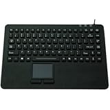 JH-IN87KB Industrial Waterproof Silicone USB Keyboard with Touch Pad Mouse (Black)