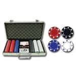 SAVE $50 - 300 Piece Poker Chip Set 11.5g Clay Composite in Lockable Silver Case with Dealer Button $29.99