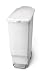 Simplehuman 40 L white slim plastic pedal bin