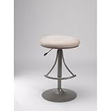 Venus Backless Swivel Bar Stool Fawn Suede