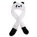 Panda Hat with Long Mittens Plushy Animal Cap