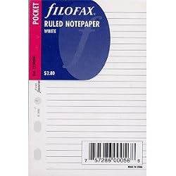 Filofax Papers Ruled Notepaper, White Pocket Size - FF-213008
