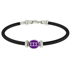 Sigma Sigma Sigma Sorority Jewelry Silver and Rubber Bracelets