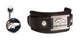 Denver Broncos Italian Leather Cuff Bracelet/Belly Ring Package