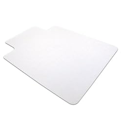 Cleartex UltiMat Polycarbonate Smooth Back Chair Mat for Hard Floors, Clear, with Lip 47 x 35 Inches (128919LR)