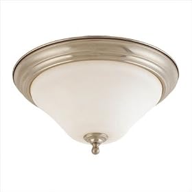 Buy 1 Light Flush Mount Ceiling Fixture - Brushed Nickel Satin White Glass - Nuvo... by Nuvo now!