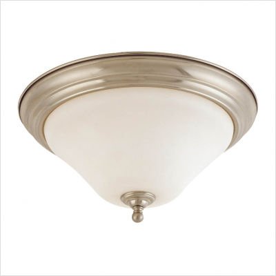 1 Light Flush Mount Ceiling Fixture - Brushed Nickel / Satin White Glass - Nuvo Lighting 60-1824