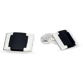 Sterling Silver Onyx Cufflinks by Onyx Cufflinks
