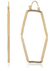 Isaac Mizrahi "Chain Gang" Hexagon Hoop Earrings
