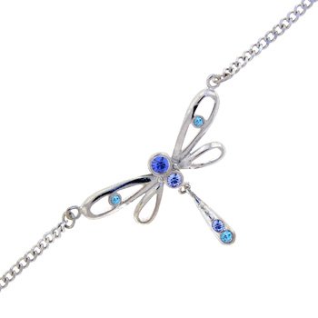 Sapphire Solar Blue DRAGONFLY Jeweled BACK Belly Chain