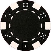 25 Clay Composite Dice Striped 11.5 gram Poker Chips, Black
