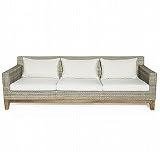 orlando 3 seater garden sofa but also great in a conservatory! Made from stylish teak and weave design