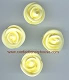 Gourmet Food : Medium Soft Yellow Royal Icing Roses