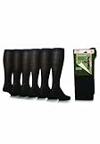 6 Pairs Mens Plain Navy Wool & Cotton Mix Long Dress Socks UK 8-9 EUR 42-43