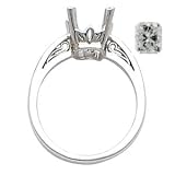 0.5 Carat Diamond 14K White Gold Bridal Engagement Ring Radiant I Vs2