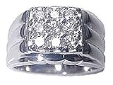 0.63Ct. 14K. White Gold Round Diamond Men's Ring