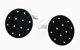 Sterling silver and black enamel handmade cufflinks with presentation box