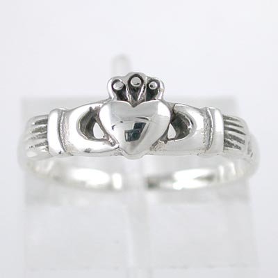 Irish Friendship & Love Celtic Claddagh Ring in Sterling Silver in sizes 4, 5, 6, 7, 8 and 9, #8933
