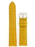 Ladies Watch Band Crocodile Grain Yellow Glossy Built-In Spring Bars