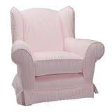 Adult Chenille Wingback Glider and Ottoman-Blue Color