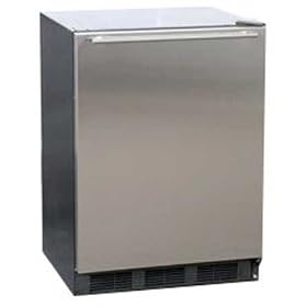 Summit FF7CSSRed Red Fully Wrapped Stainless Steel Commercial Compact Refrigerator with 5.5 Cu Ft, Black Cabinet, Interior Light and Adjustable Shelves FF7CSS